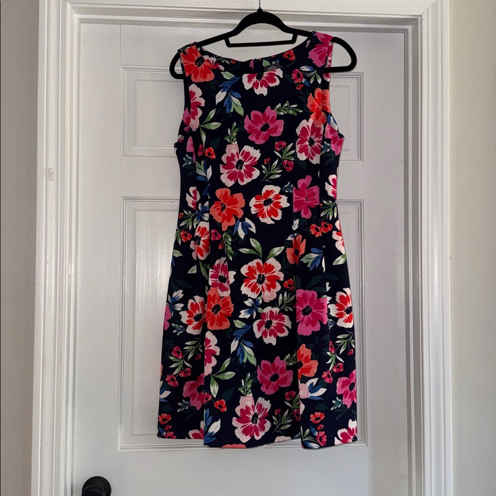 Vince Camuto Floral Sleeveless Dress - Pink and Blue with Pockets